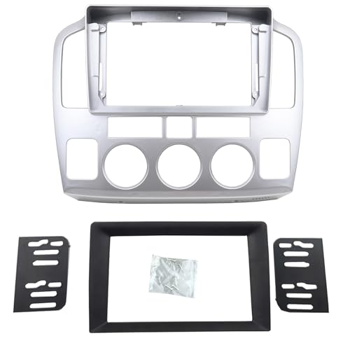 DKMUS Double Din Dash Radio Trim Kit for Suzuki Grand Vitara XL-7 2001-2006 Installation Bezel 9 Inches (Silver) - Image 1