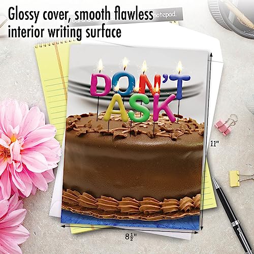 NobleWorks Jumbo Funny Birthday Greeting Card 8.5 x 11 Inch with Envelope for Men and Women (Not actual Candles) (1 Pack) Don't Ask Bday Candles J9956 - Image 5