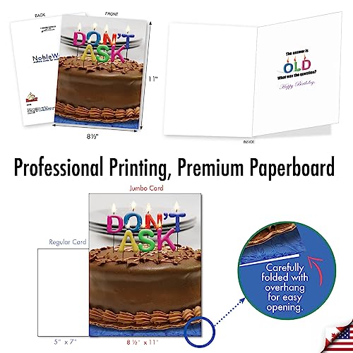 NobleWorks Jumbo Funny Birthday Greeting Card 8.5 x 11 Inch with Envelope for Men and Women (Not actual Candles) (1 Pack) Don't Ask Bday Candles J9956 - Image 3