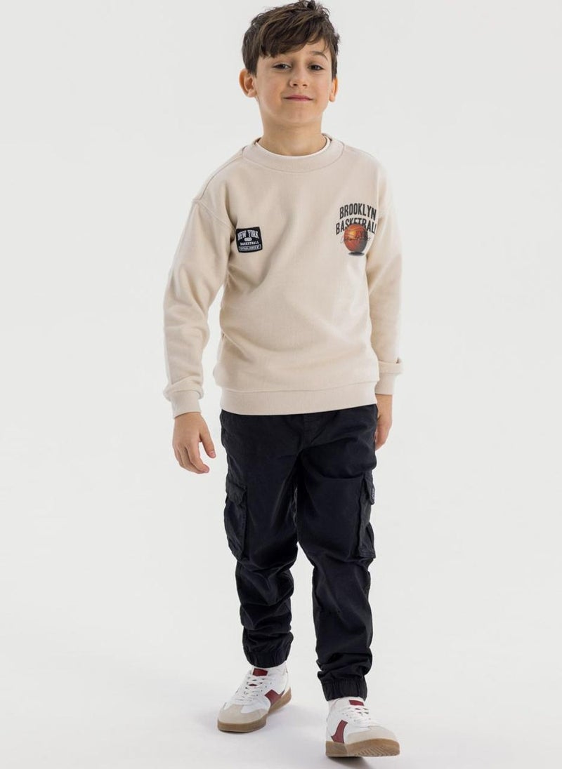MINOTI Boys Crew Sweatshirt with Print  - Image 1