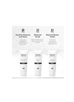 VLCC VLCC Diamond Facial Kit - 60g | Skin purifying with Parlour Glow | Improves Skin Elasticity, Brightens and Lightens Patchy Damaged Skin | With Colloidal Diamond, Jojoba Oil, Olive Oil & Aloe Vera.  - Image 2