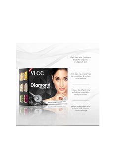 VLCC VLCC Diamond Facial Kit - 60g | Skin purifying with Parlour Glow | Improves Skin Elasticity, Brightens and Lightens Patchy Damaged Skin | With Colloidal Diamond, Jojoba Oil, Olive Oil & Aloe Vera.  - Image 4