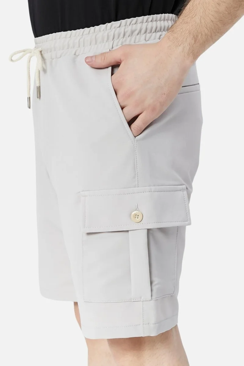 Cedy Denim Standard Fit Lace-Up Men's Shorts with Elastic Waist Cargo Pocket C360