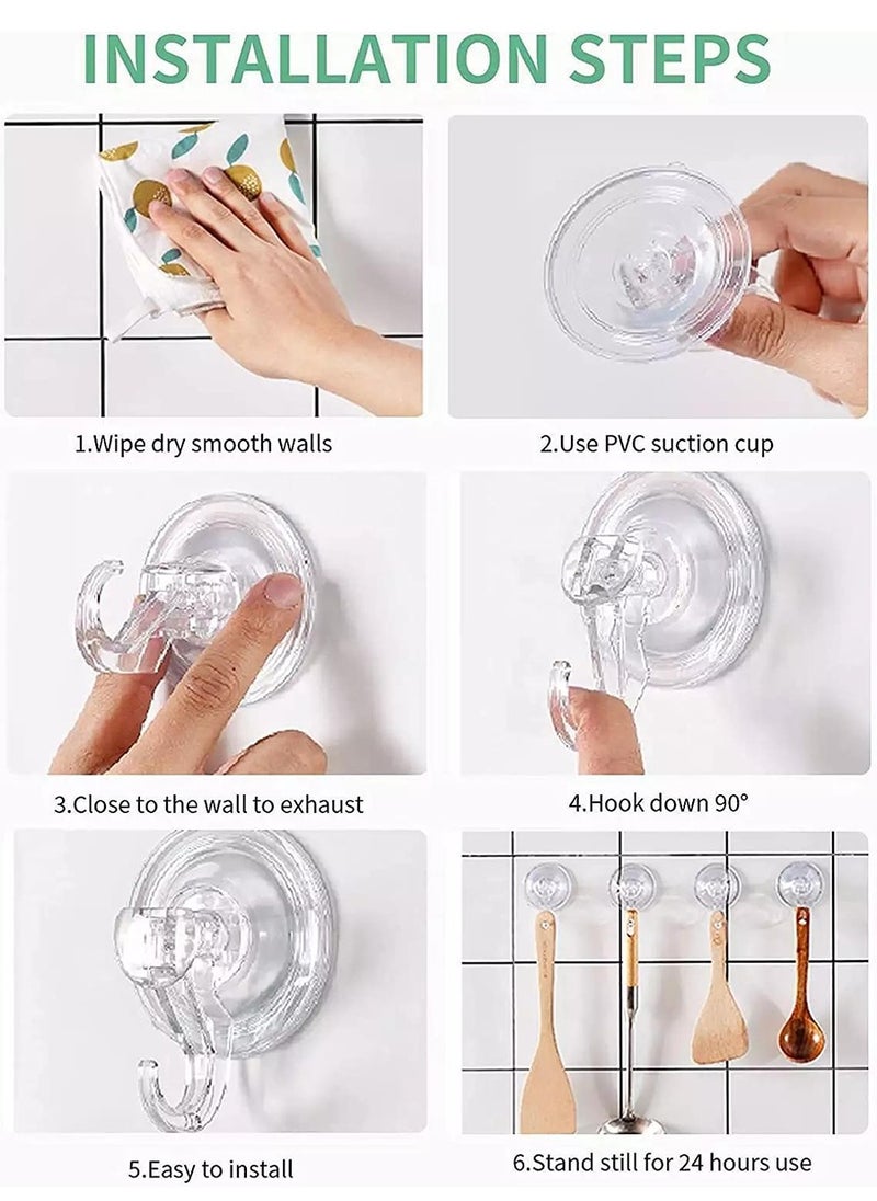 Beirui - 8pcs plastic heavy-duty waterproof vacuum suction cup hook, detachable, reusable hook, can hold 3 kilograms, suitable for kitchen, bathroom doors and windows - Image 1