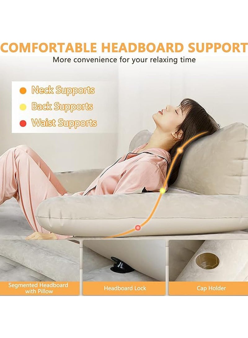 ارواق مرتبة هوائية محمولة للتخييم مع لوح أمامي، ارتفاع 40 سم قابلة للنفخ مع مضخة مدمجة، مرتبة قابلة للنفخ مع مضخة كهربائية قابلة للإزالة، سرير هوائي مريح للتخييم والمنزل - Image 2