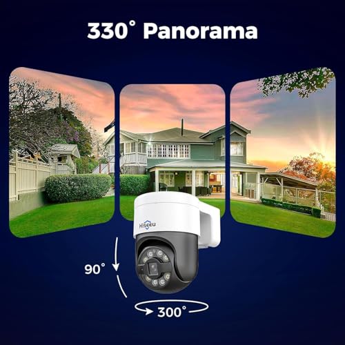 Hiseeu 【Human Tracking+300°Pan 90°Tilt】 Hiseeu 4K PoE Security Camera System,Wired NVR Security Camera System w/8 * 5MP PoE PTZ Camera Outdoor&Indoor,2-Way Audio,Color Night Vision,7/24 Record - Image 2