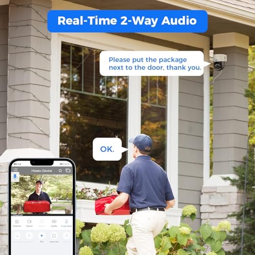 Hiseeu 【Human Tracking+300°Pan 90°Tilt】 Hiseeu 4K PoE Security Camera System,Wired NVR Security Camera System w/8 * 5MP PoE PTZ Camera Outdoor&Indoor,2-Way Audio,Color Night Vision,7/24 Record - Image 5