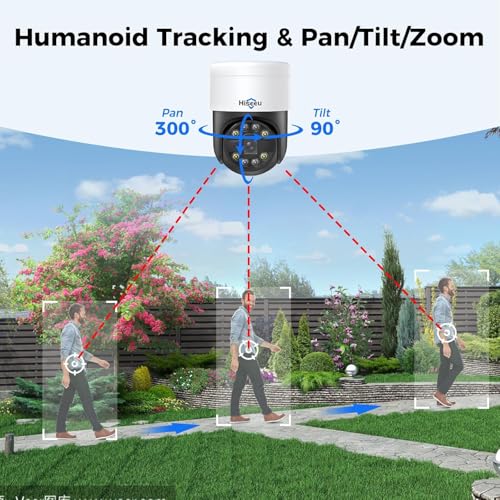 Hiseeu 【Human Tracking+300°Pan 90°Tilt】 Hiseeu 4K PoE Security Camera System,Wired NVR Security Camera System w/8 * 5MP PoE PTZ Camera Outdoor&Indoor,2-Way Audio,Color Night Vision,7/24 Record - Image 3