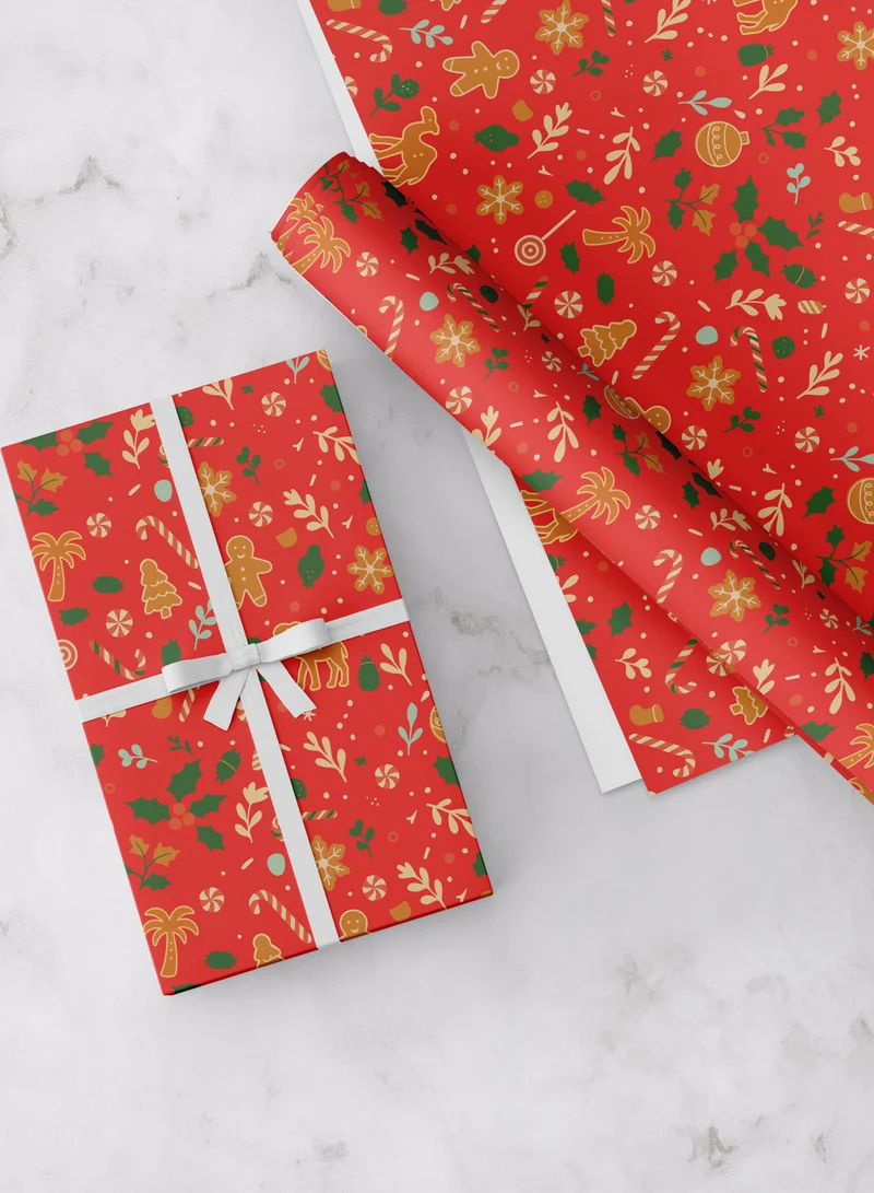 Share the Love Red Gingerbread, Christmas Gift Wrapping Paper