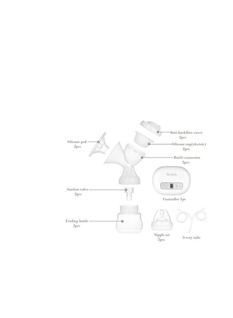 Bimirth Electric Double Breast Pump Portable Breastfeeding Pump with Strong Suction Pain Free Strong Suction Breast Massage with Nipple Baby Bottle for Baby and Moms - Image 5