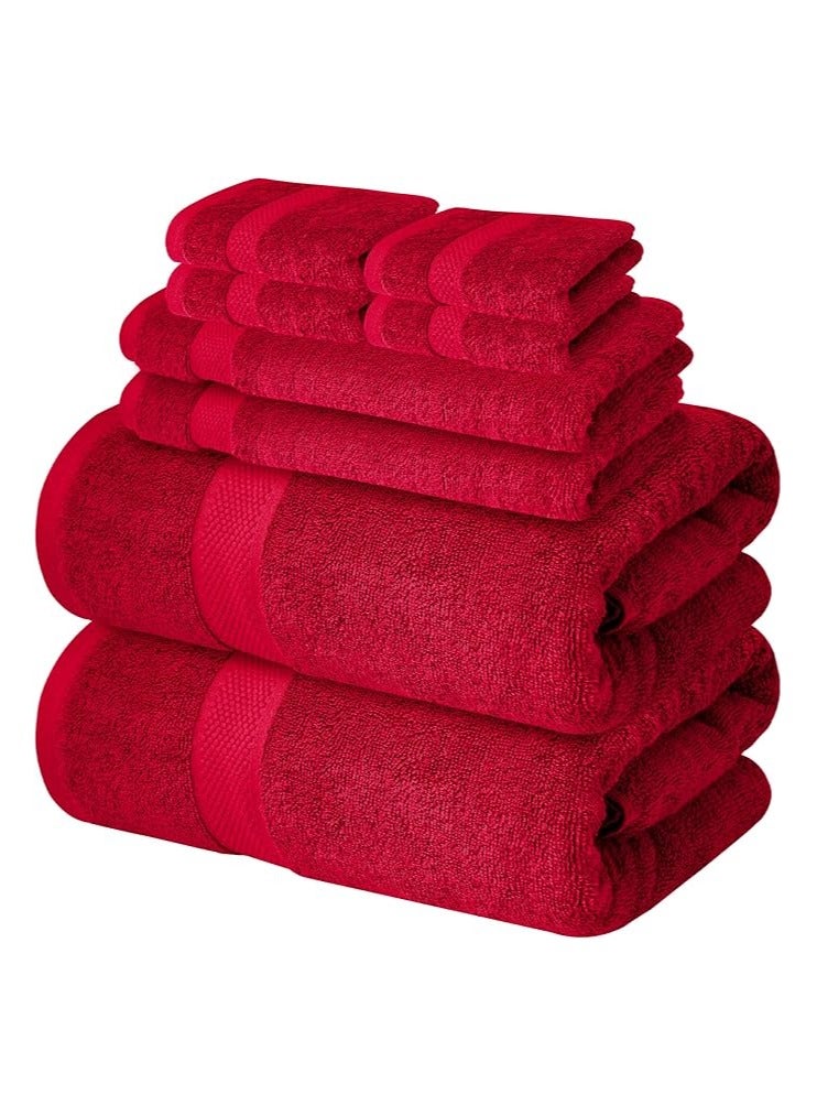 COMFY 8 PIECE 600GSM HOTEL QUALITY BURGUNDY COMBED COTTON HIGHLY ABSORBENT TOWEL SET - Image 2