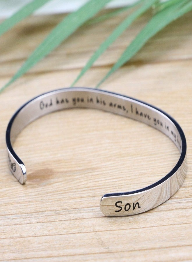 MEMGIFT Memorial Son Bracelet In Memory of Jewelry Gift Remembering Loss of One You Loved God Has You in His Arms I Have in My Heart - Image 3
