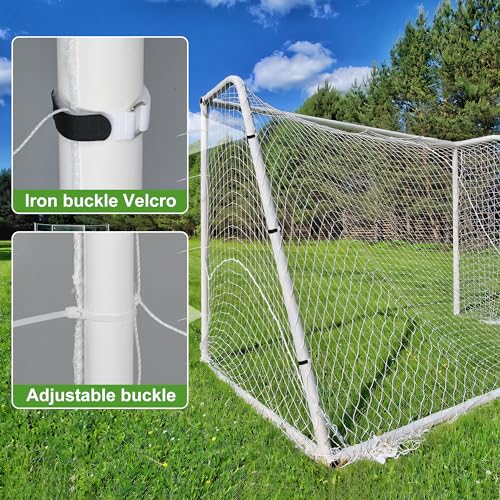 Visupor Soccer Net, Full Size Soccer Goal Net, Durable Polyethylene Football Net with Installation Accessories,24 x 8ft / 18 x 6.5ft / 10 x 6.5ft Soccer Replacement Nets for Match Training(Post Not Included) - Image 4