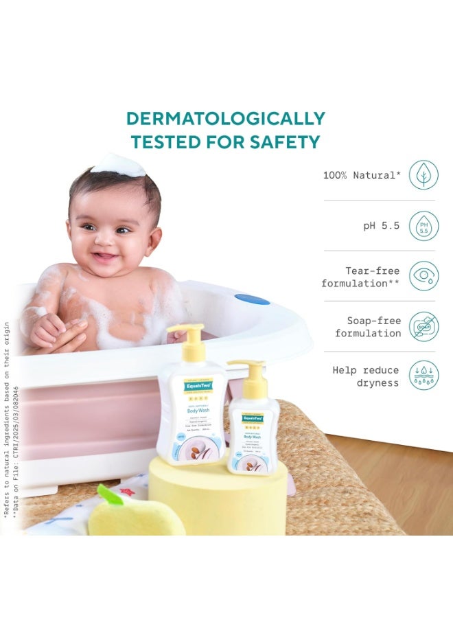 EQUALSTWO by Zydus Baby Body Wash 200ml, Tear-free & Soap-free, Head to Toe Baby Wash for Bath, Hypoallergenic & Dermatologically Tested, pH 5.5, Gentle Hydration for All Skin Types, (Pack 1) - Image 3