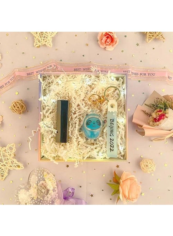 Crinkle Cut Paper Shred Packing Grass Cushion Paper Streamer for Christmas Wedding Birthday Bridesmaid Engagement Craft Gift Boxes Bags Basket Filler Decoration 100 grams White - Image 3