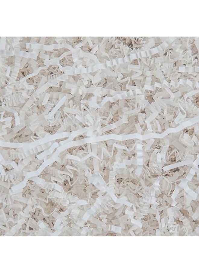 Crinkle Cut Paper Shred Packing Grass Cushion Paper Streamer for Christmas Wedding Birthday Bridesmaid Engagement Craft Gift Boxes Bags Basket Filler Decoration 100 grams White - Image 1