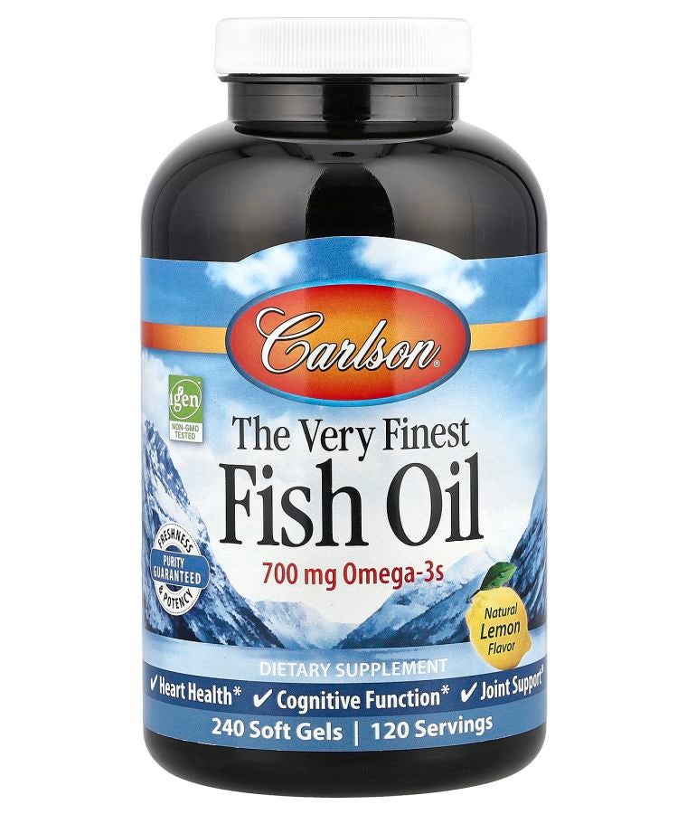 The Very Finest Fish Oil Natural Lemon 240 Soft Gels