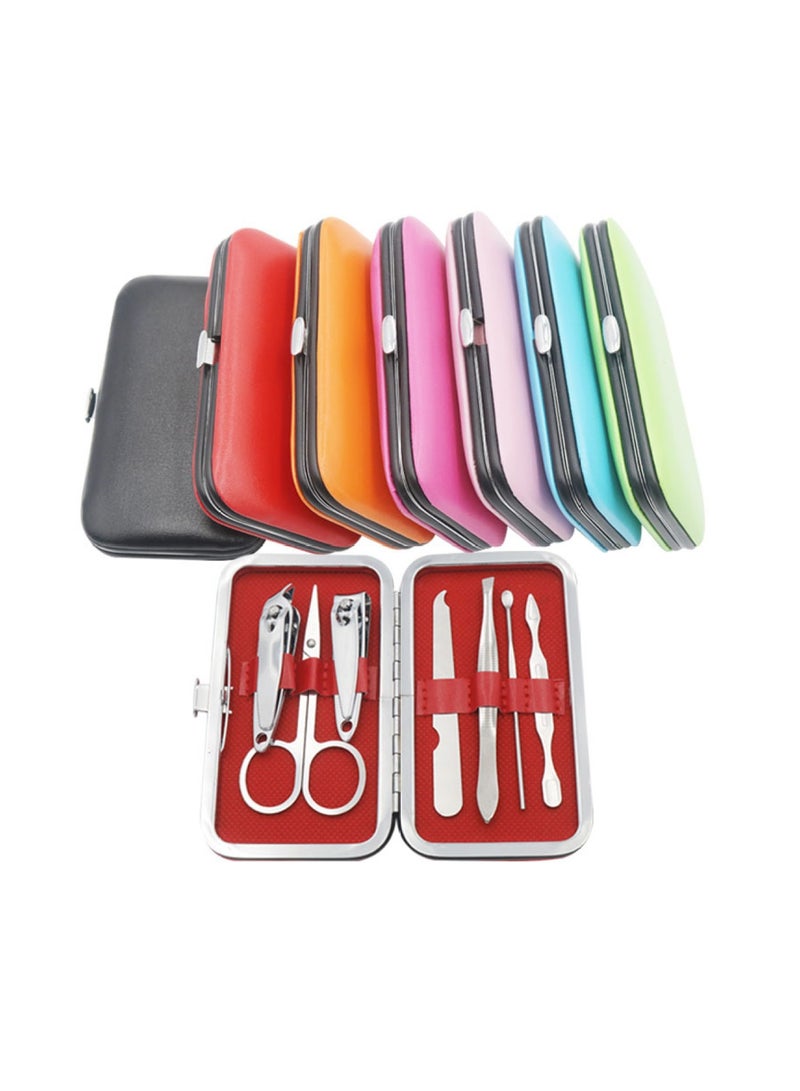 7-Piece Manicure Set Stainless Steel Nail Clippers With Professional Eyebrow Scissors Tweezers - Image 2