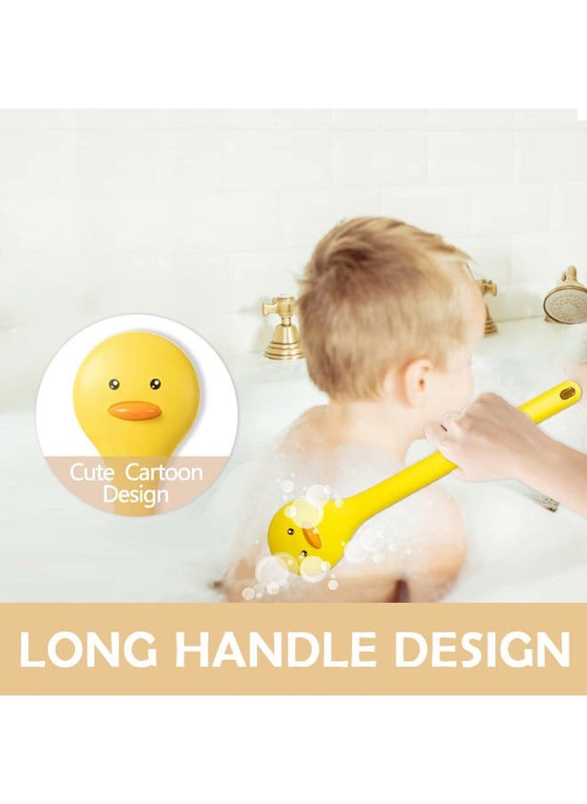 Tuklye Little Yellow Eagle Bath Brush, Softer bristles, Long Handle, Suitable for Children Aged 3-12, Cleaning Sweat Stains and Beauty Bath, Wet or Dry Brush, Bath Brush (14 inch, Lemon Yellow)  - Image 2
