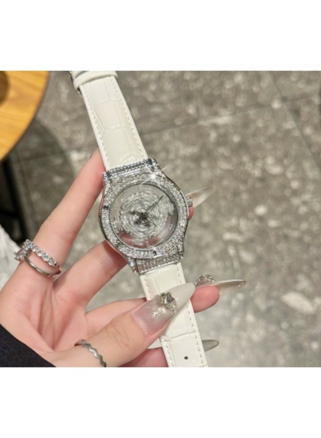 Davena Women's Watch - Rotating Star Dial, Full Diamond Embellishment, Luxury Fashion Timepiece