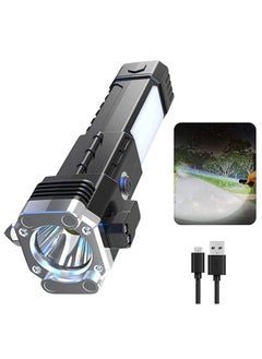 WENTCCION Rechargeable LED Torch High Lumen 90000 Lumen Super Bright Tactical Torch with High Lumen LED Rechargeable Flashlight, Waterproof Hand Torch with Zoom for Hiking Camping Ride or Emergency  - Image 1