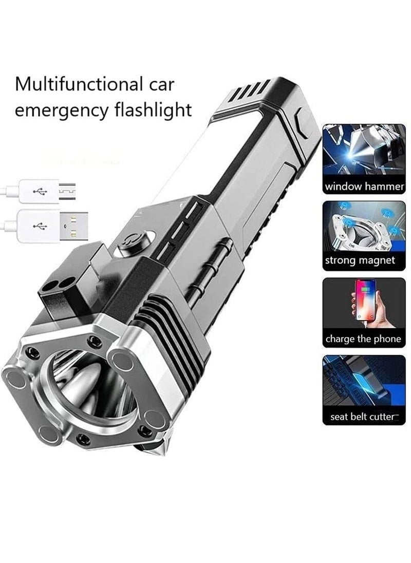 WENTCCION Rechargeable LED Torch High Lumen 90000 Lumen Super Bright Tactical Torch with High Lumen LED Rechargeable Flashlight, Waterproof Hand Torch with Zoom for Hiking Camping Ride or Emergency  - Image 3