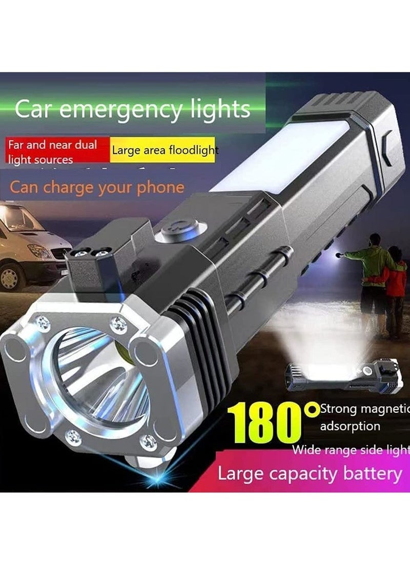 WENTCCION - Rechargeable LED Torch High Lumen 90000 Lumen Super Bright Tactical Torch with High Lumen LED Rechargeable Flashlight, Waterproof Hand Torch with Zoom for Hiking Camping Ride or Emergency - Image 1