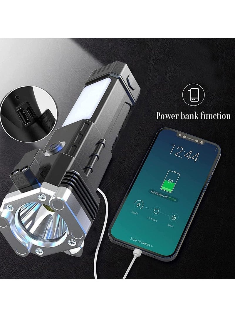 WENTCCION - Rechargeable LED Torch High Lumen 90000 Lumen Super Bright Tactical Torch with High Lumen LED Rechargeable Flashlight, Waterproof Hand Torch with Zoom for Hiking Camping Ride or Emergency - Image 1
