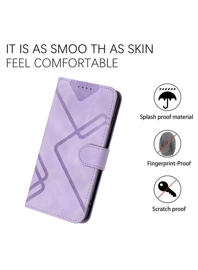 Case Cover For Honor 70 Line Pattern Skin Feel Leather Phone Case(Light Purple)