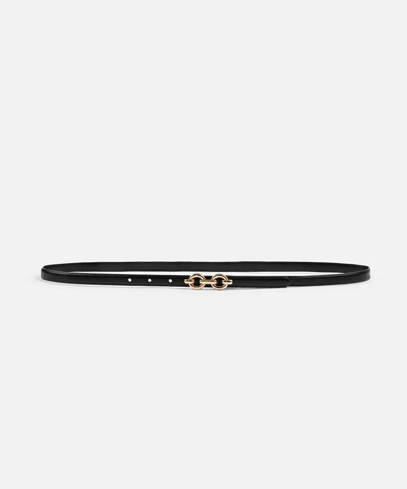 Leather-Effect Belt with Buckle