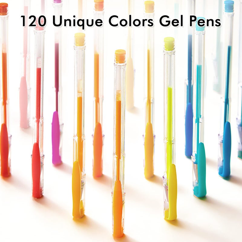 Shuttle Art 120 Unique Colors (No Duplicates) Gel Pens Gel Pen Set for Adult Coloring Books Art Markers - Image 4