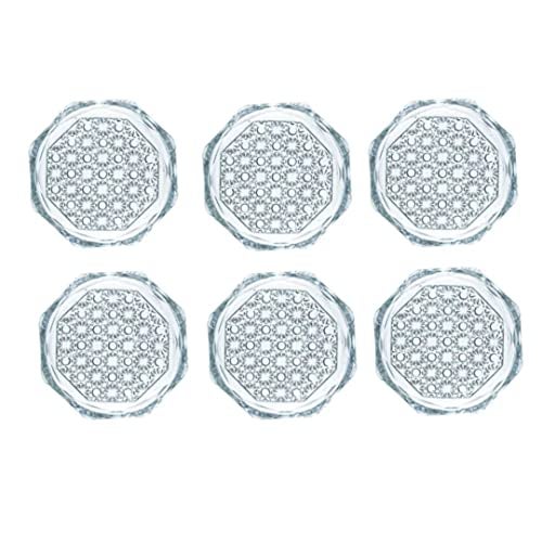 Incrizma Crystal Drink Coasters, Glass Round Cup Mat, Clear Decorative Wine Bottle Coasters Barware Set for Table Protection of Home Kitchen, Dining Room, Patio, Coffee Shop (Design2, 12) - Image 1