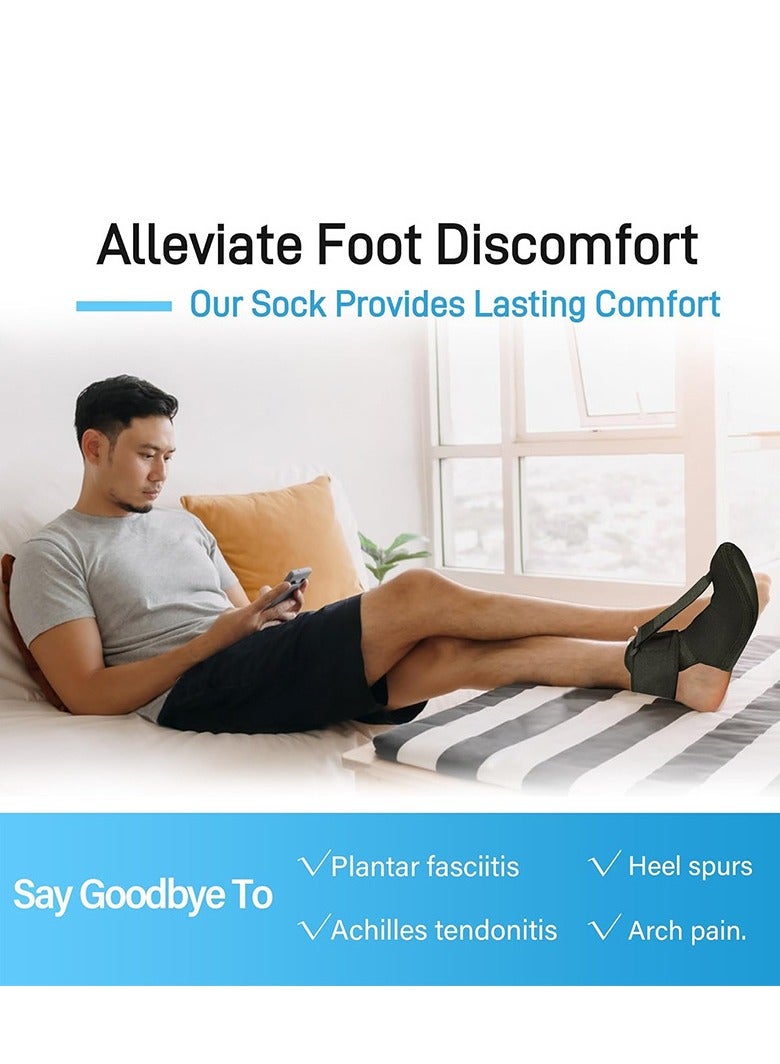 Generic Plantar Fasciitis Night Splint Sock - Soft Stretching Boot for Foot Pain Relief, Achilles Tendonitis Support Brace for Left or Right Foot, Comfortable - Image 3