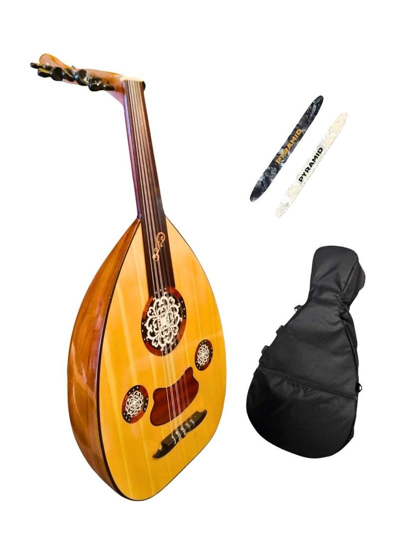 Al-Karz Music Premium Arabic Oud with Carrying Bag and Two Picks 
