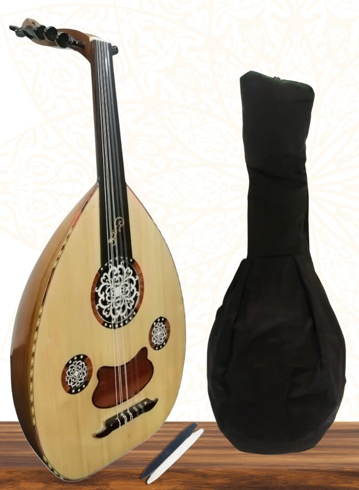 موسيقى الكرز عود موسيقي فاخر نصف لوكس مع حقيبة وريشتين عزف - Image 1
