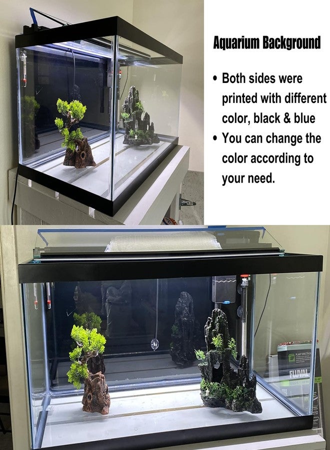 ELEBOX Aquarium Background Blue Black Fish Tank Background Picture 2 Sides Fish Backdrop for Aquarium Wallpaper 16"x 40" - Image 5