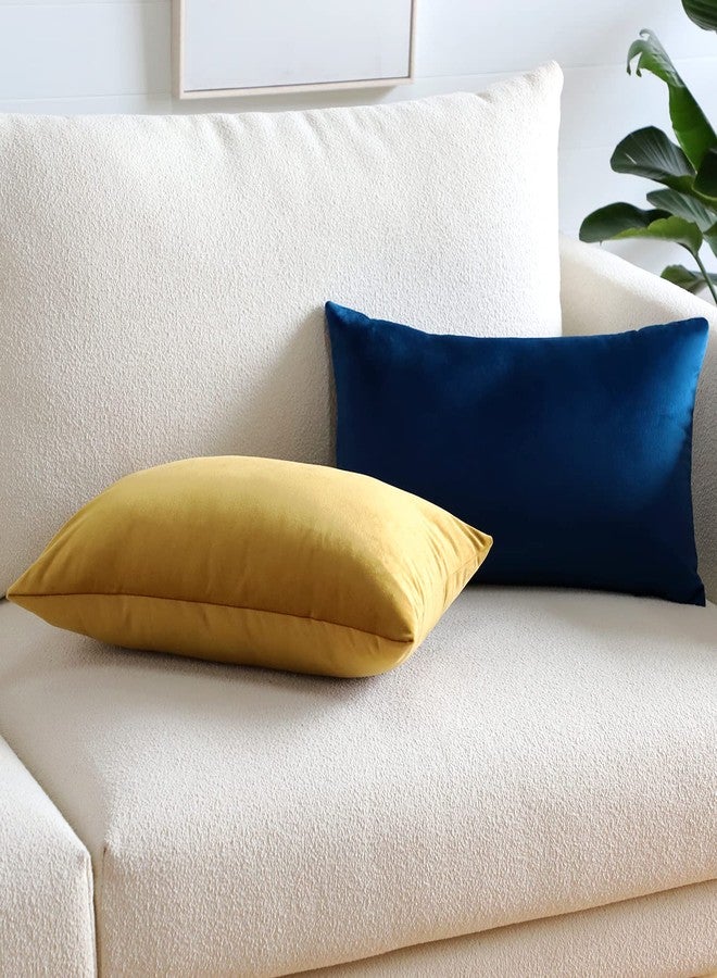 Artscope Luxury Velvet Pillow Covers Super Soft Decorative Square Throw Pillow Covers Case Cushion Covers for Sofa Couch Bedroom Car Decor 12x20 Inch Gold - Image 4