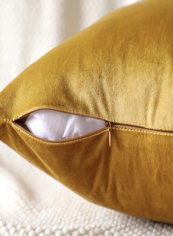 Artscope Luxury Velvet Pillow Covers Super Soft Decorative Square Throw Pillow Covers Case Cushion Covers for Sofa Couch Bedroom Car Decor 12x20 Inch Gold - Image 5