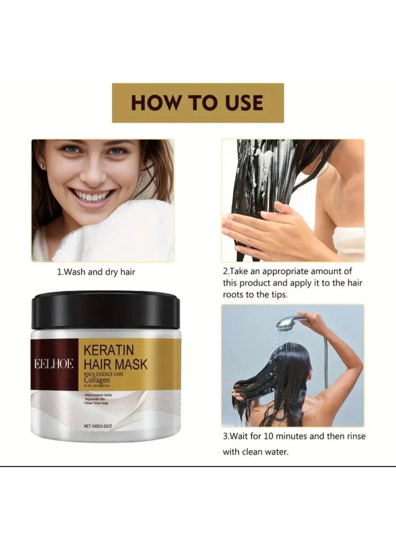 EELHOE Keratin Hair Mask Repairing and Moisturizing-Deep Nourishment for Damaged, Dry and Split Ends - Image 4