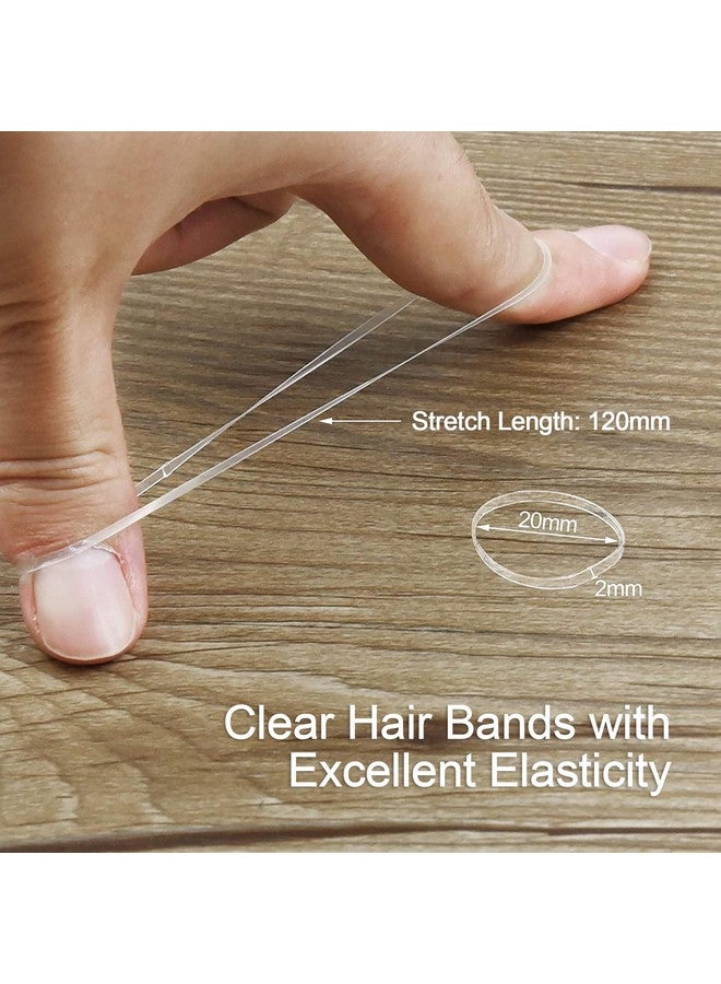 إيوني أربطة شعر مطاطية شفافة من EAONE، 2500 قطعة، أربطة شعر صغيرة لا تسبب ضررًا، حامل ذيل حصان صغير، إكسسوارات تصفيف الشعر للنساء والفتيات، قطر 20 مم وعرض 2 مم - Image 2