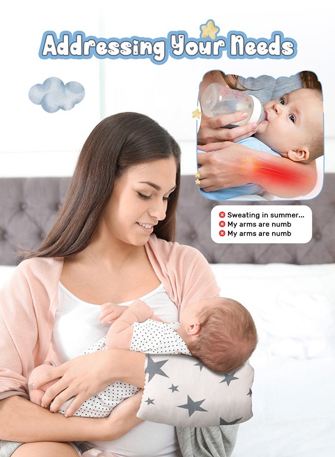 URbazaar Soft Cotton Nursing Pillow for Breastfeeding Support, Comfortable Cradle Pillow, Portable Travel Baby Feeding Arm Pillow - Image 3
