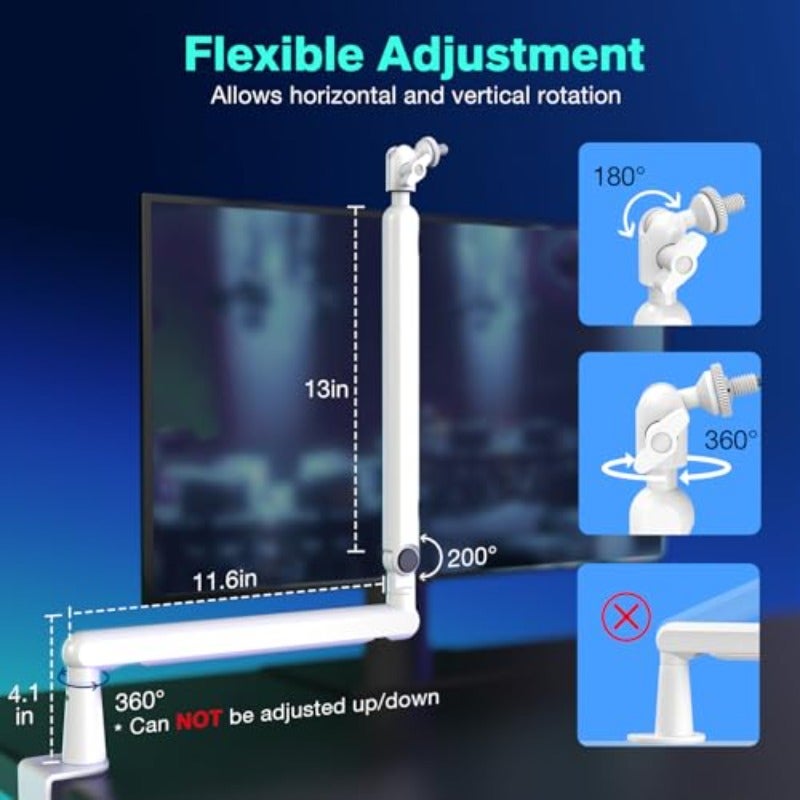 Low Profile Mic Boom Arm for Podcast Recording and Streaming with Desk Mount Cable Management Channels Adjustable Metal Microphone Stand Ideal for Gaming Home Office and Studio Use - Image 5
