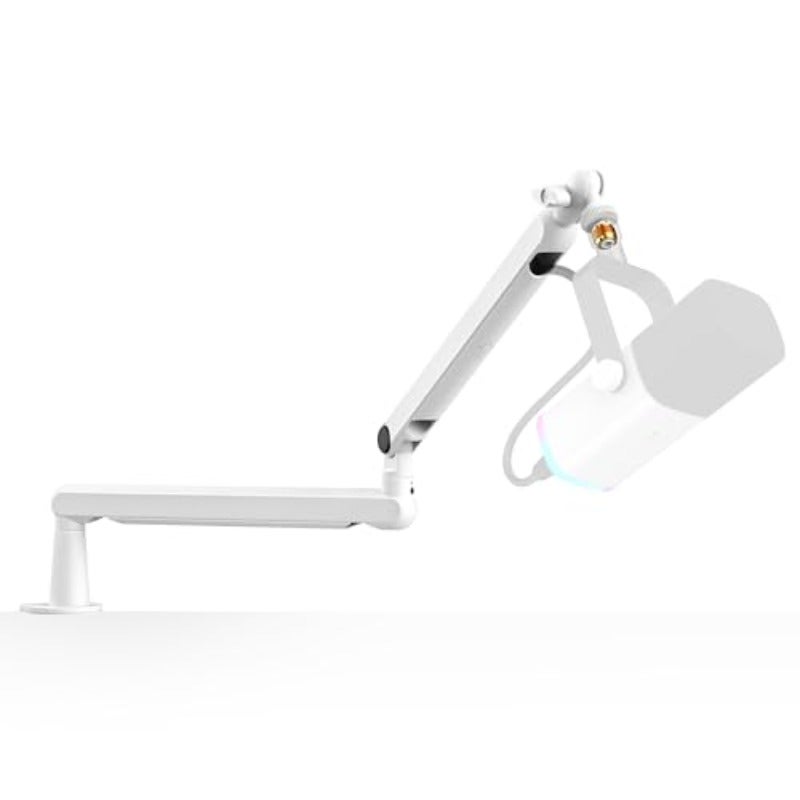 Low Profile Mic Boom Arm for Podcast Recording and Streaming with Desk Mount Cable Management Channels Adjustable Metal Microphone Stand Ideal for Gaming Home Office and Studio Use - Image 1