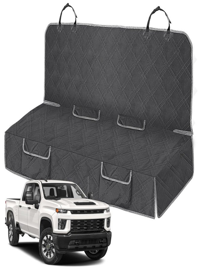 Kistrba Dog Car Seat Cover Compatible with Full-Size Truck, Ford F150/250/350 Chevy Silverado Dodge Ram 1500 2500 3500, 600D Oxford Scratch Proof Nonslip Pickup Waterproof Pet Rear Bench Seat Cover - Image 1