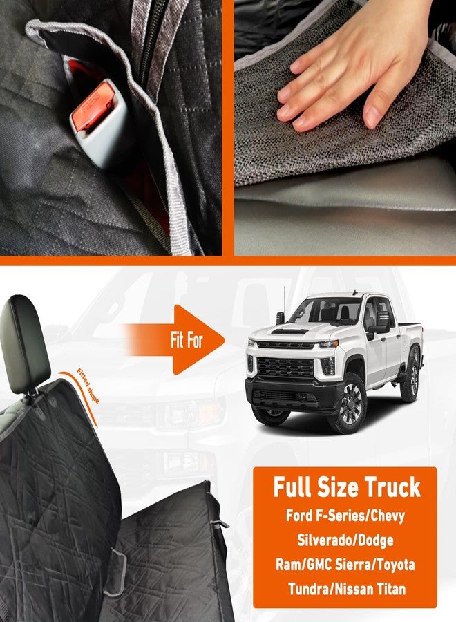 Kistrba Dog Car Seat Cover Compatible with Full-Size Truck, Ford F150/250/350 Chevy Silverado Dodge Ram 1500 2500 3500, 600D Oxford Scratch Proof Nonslip Pickup Waterproof Pet Rear Bench Seat Cover - Image 2