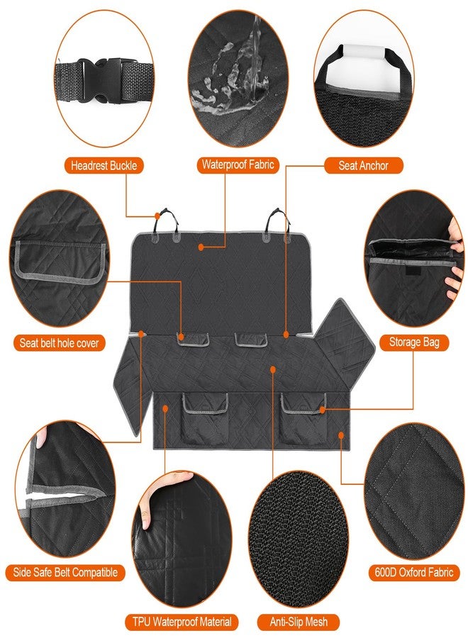 Kistrba Dog Car Seat Cover Compatible with Full-Size Truck, Ford F150/250/350 Chevy Silverado Dodge Ram 1500 2500 3500, 600D Oxford Scratch Proof Nonslip Pickup Waterproof Pet Rear Bench Seat Cover - Image 3