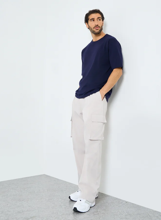 Styli Styli Woven Oversized Fit Open Hem Cargo Joggers