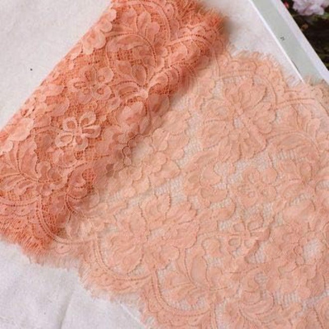 Eyelash Lace Mesh Trim, 3 meters Multicolor DIY Clothing Decoration(Orange) - Image 1