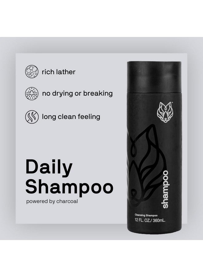 Black Wolf - Everyday Men’s Shampoo, 12 Fl Oz - Charcoal Powder Cleanses Scalp and Fights Dirty & Greasy Hair - Thick and Rich Lather - For All Hair Types - Image 2