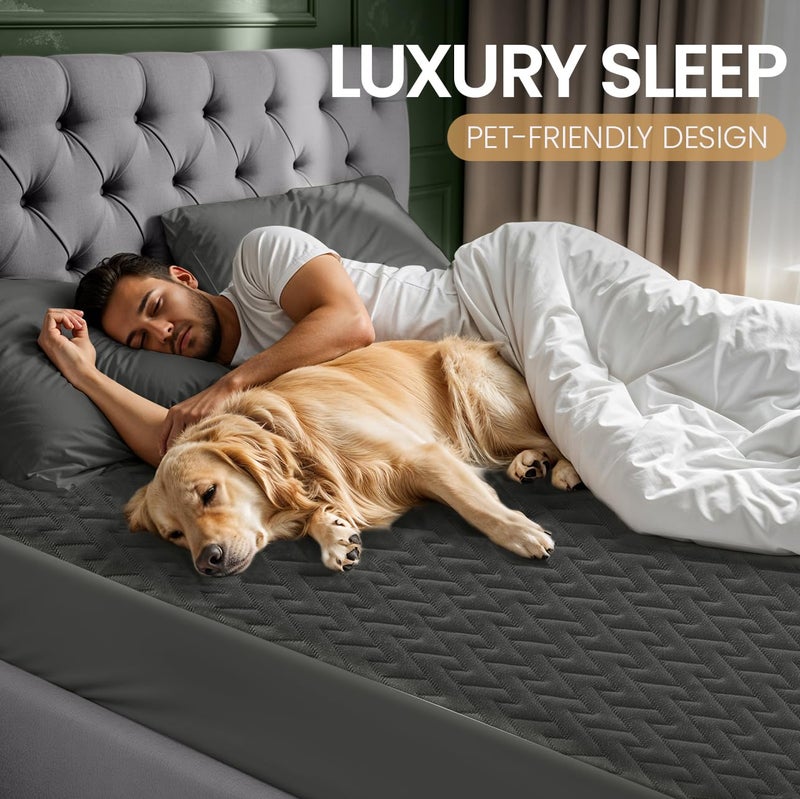 Utopia Bedding Waterproof Mattress Protector Twin XL (Gray) Size  Premium 3D Air Soft Fabric Mattress Cover  Fits 15 Inches Deep  Breathable  Fitted Style with Stretchable Pockets - Image 5